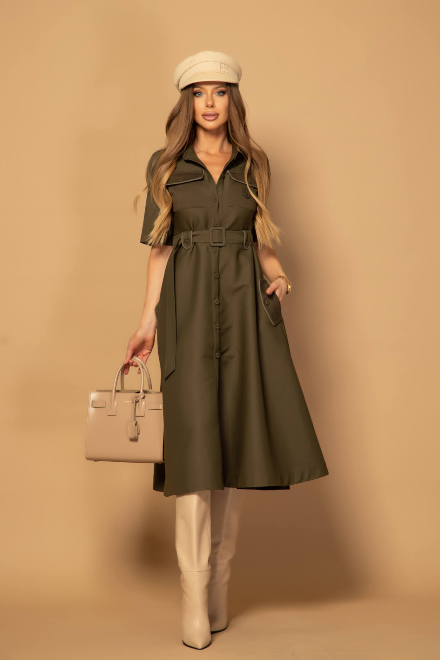 Elevated Essentials Φόρεμα-καμπαρντίνα - Military - Εικόνα 20
