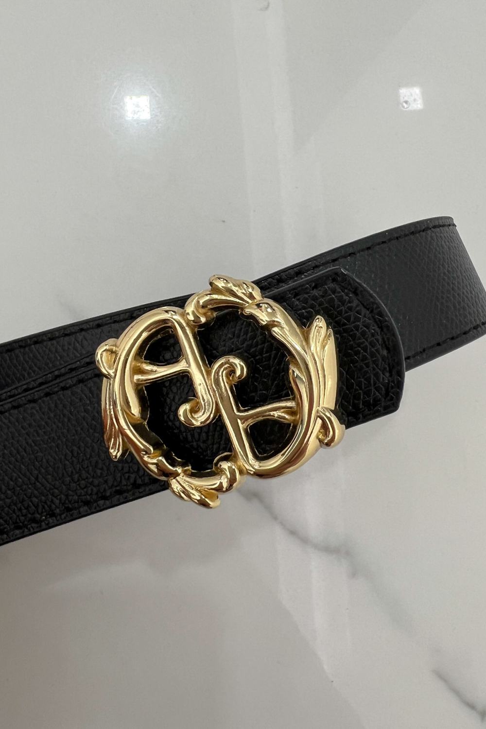 Rococo Logo Μαύρη Ζώνη - Χρυσή Αγκράφα - Εικόνα 13