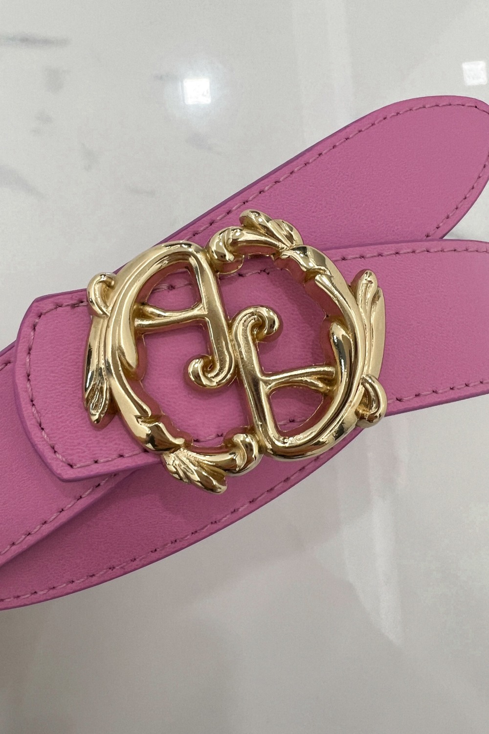 Rococo Logo Cold Pink Ζώνη - λεπτή με χρυσή αγκράφα - Εικόνα 10