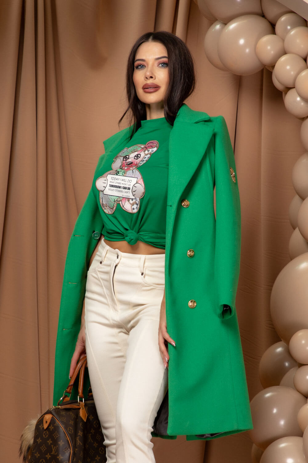 Charm Cuddle T-Shirt Από Βαμβάκι - Green - Εικόνα 11