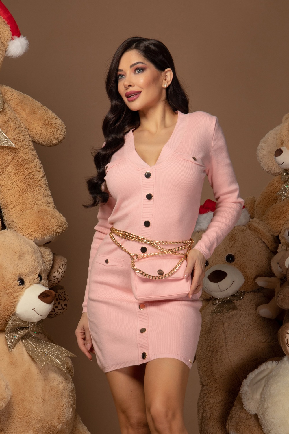 DM Me Later Φόρεμα Πλεκτό - Pink - Εικόνα 12