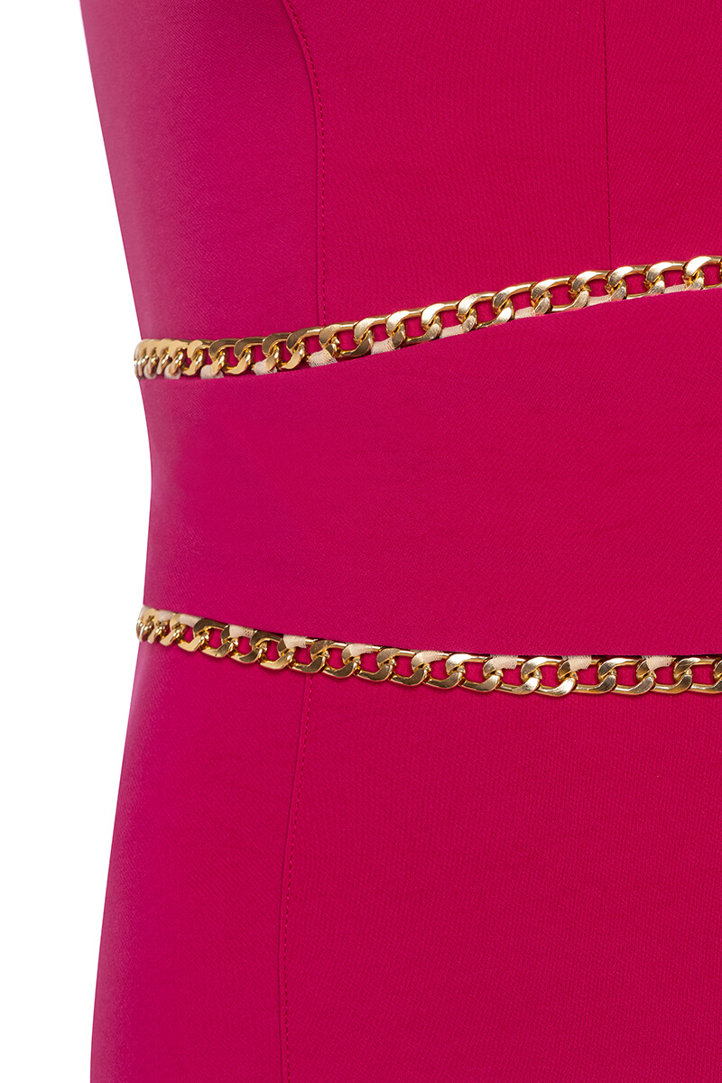 Red Rooms & Tie-Ups Bodycon Φόρεμα Με Αποσπώμενη Ζώνη - Φούξια - Εικόνα 19