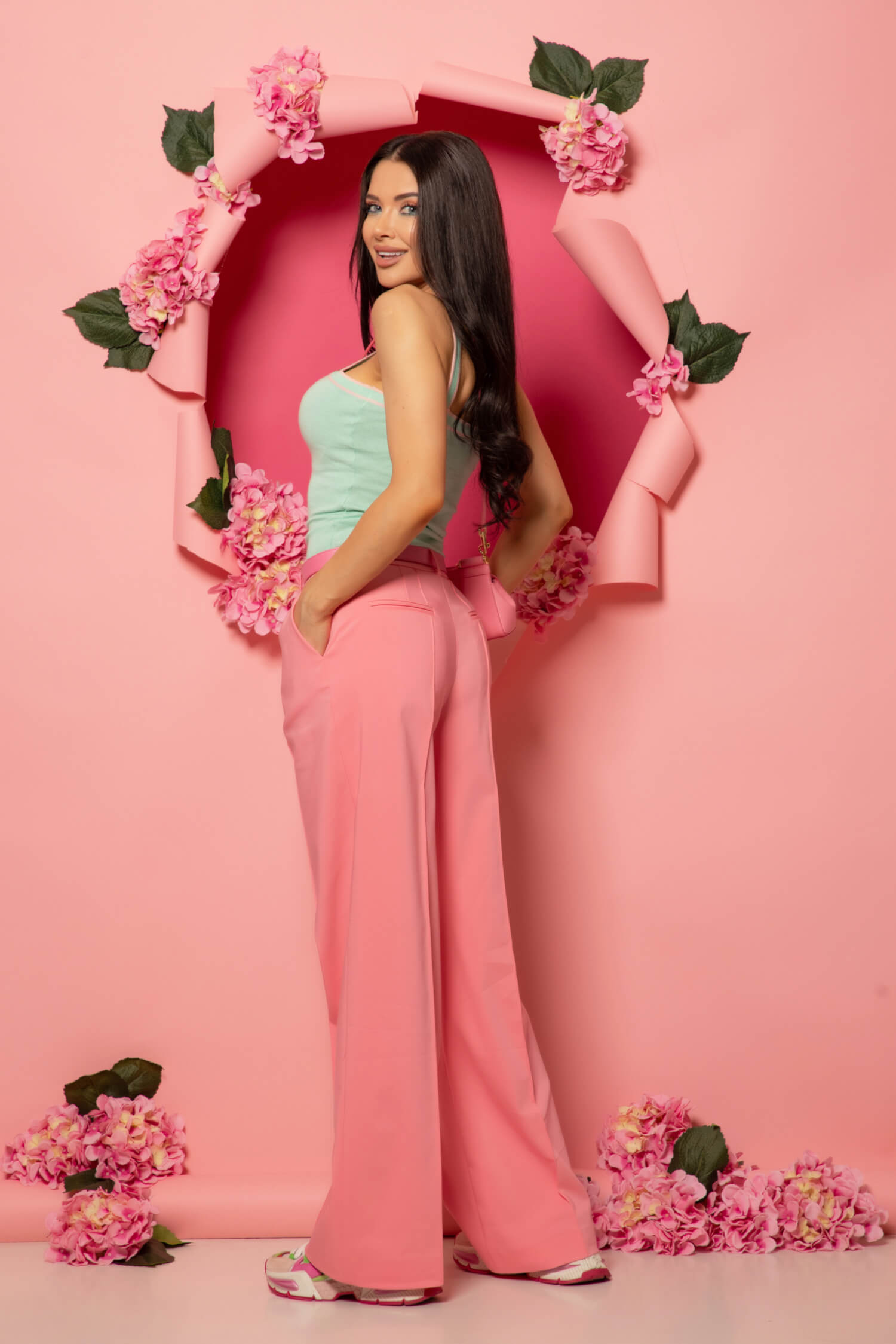 Oversized Nonchalance Παντελόνι - Pink - Εικόνα 11