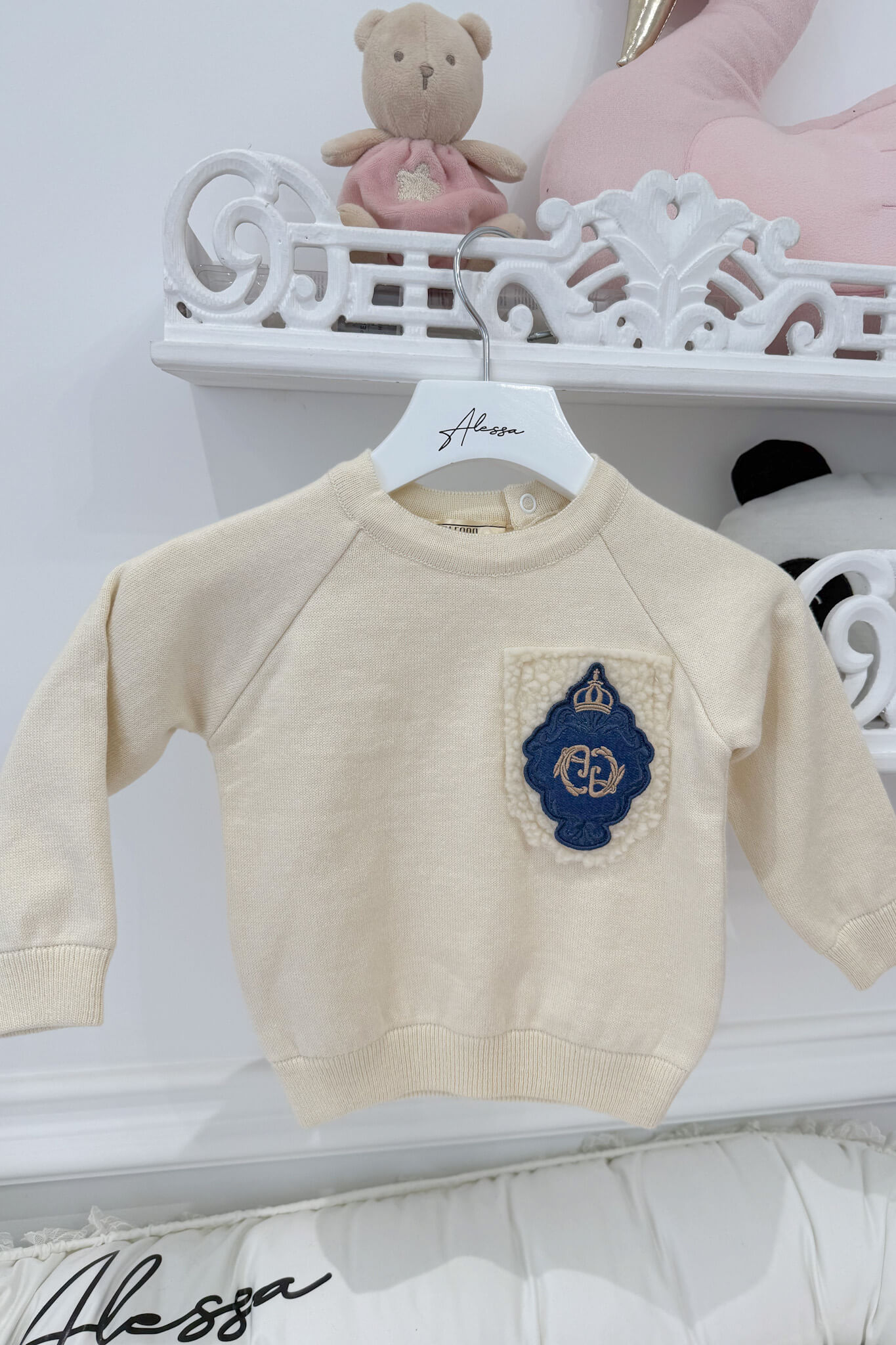 Luxury Classic Mini Πλεκτό Πουλόβερ - Cream - Εικόνα 7