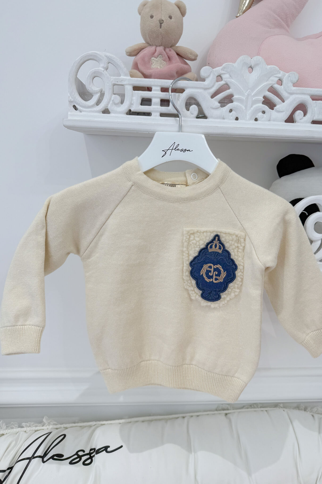 Luxury Classic Mini Πλεκτό Πουλόβερ - Cream - Εικόνα 9