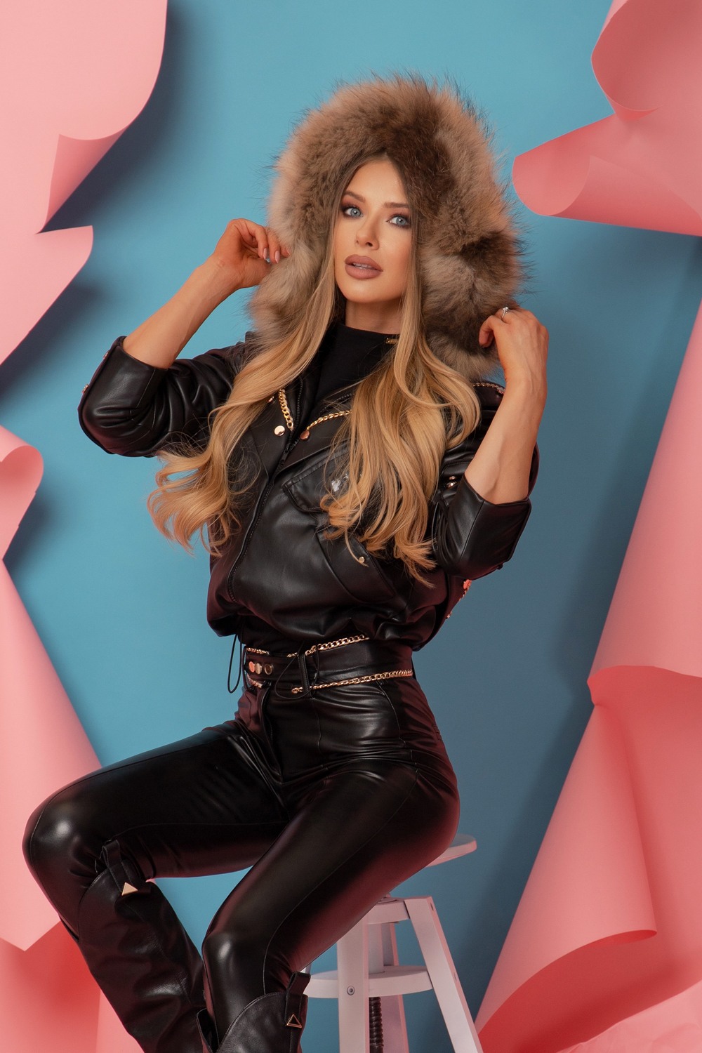 Ask about me Δερμάτινο Μπουφάν - Χρυσή Αλυσίδα - Εικόνα 23