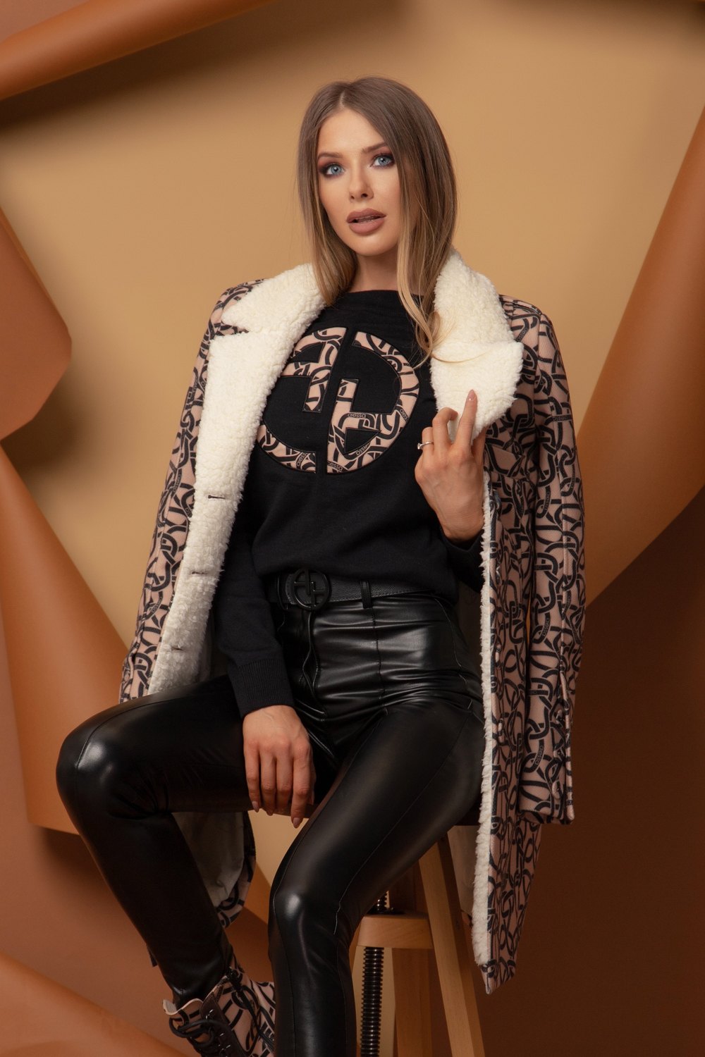 Alessa Luxury Logo Πλεκτό Πουλόβερ - Μαύρο - Εικόνα 9
