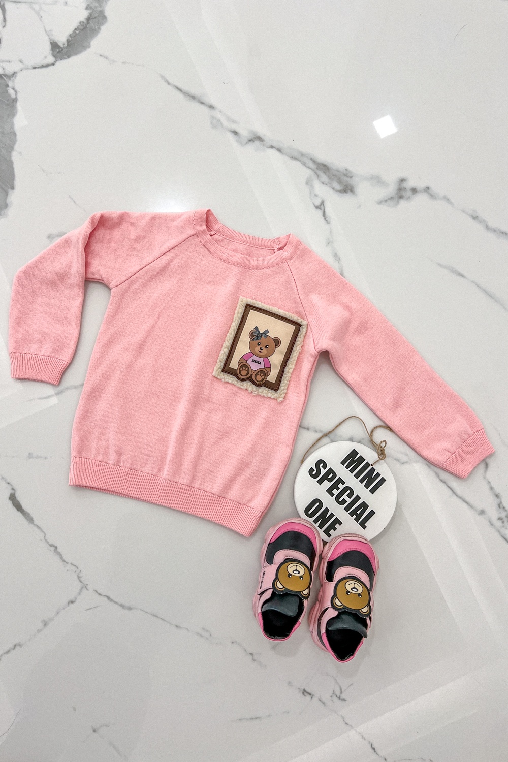 Bear Hug Mini Πουλόβερ Πλεκτό - Pink - Εικόνα 14