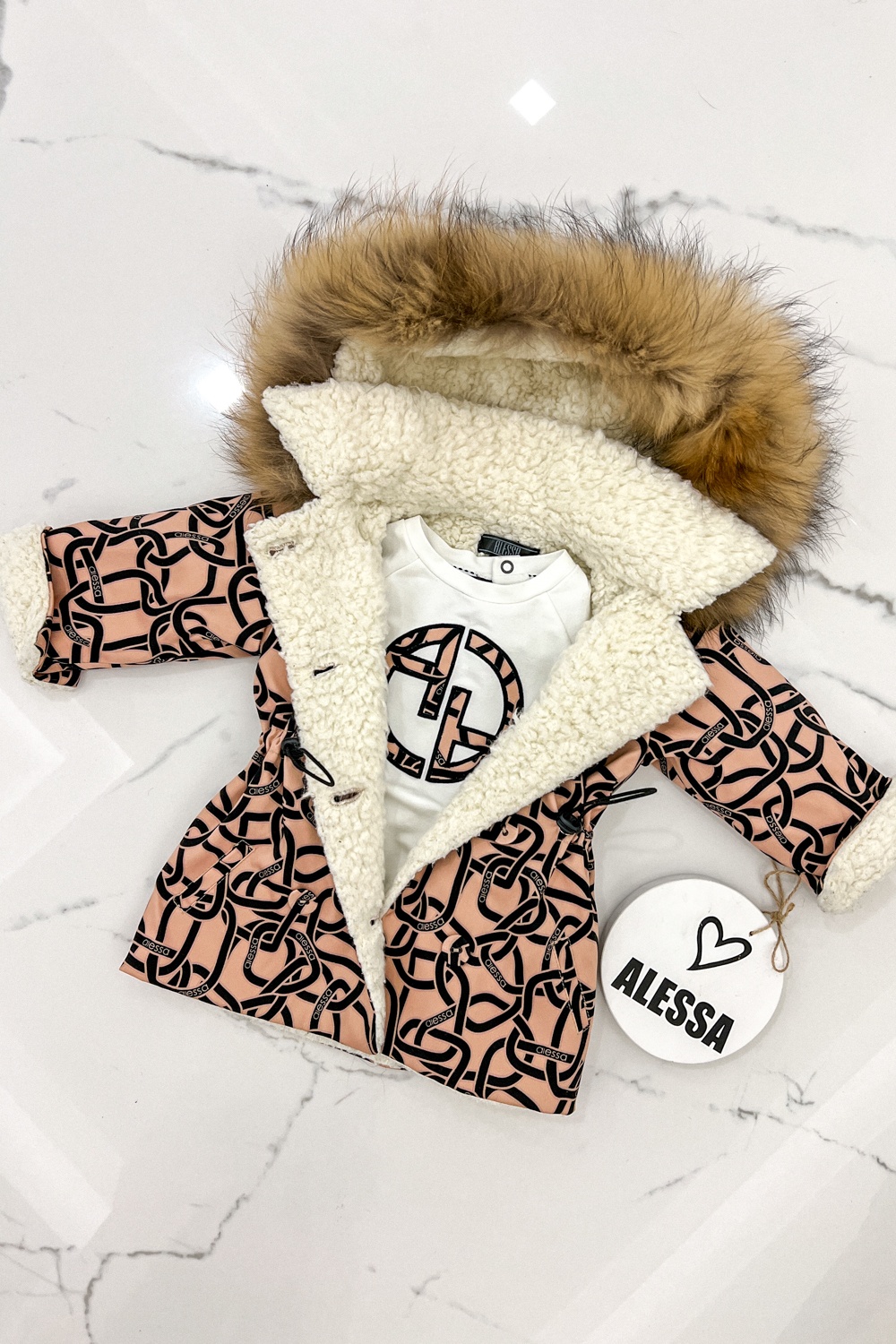 Alessa mini Luxury Παρκά με καρακούλ - Εικόνα 20