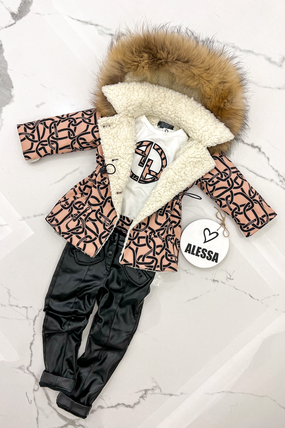 Alessa mini Luxury Παρκά με καρακούλ - Εικόνα 25