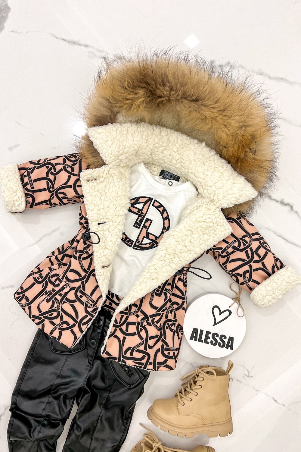 Alessa mini Luxury Παρκά με καρακούλ - Εικόνα 26