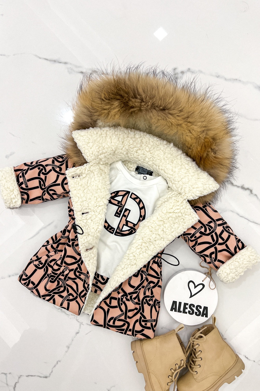 Alessa mini Luxury Παρκά με καρακούλ - Εικόνα 16