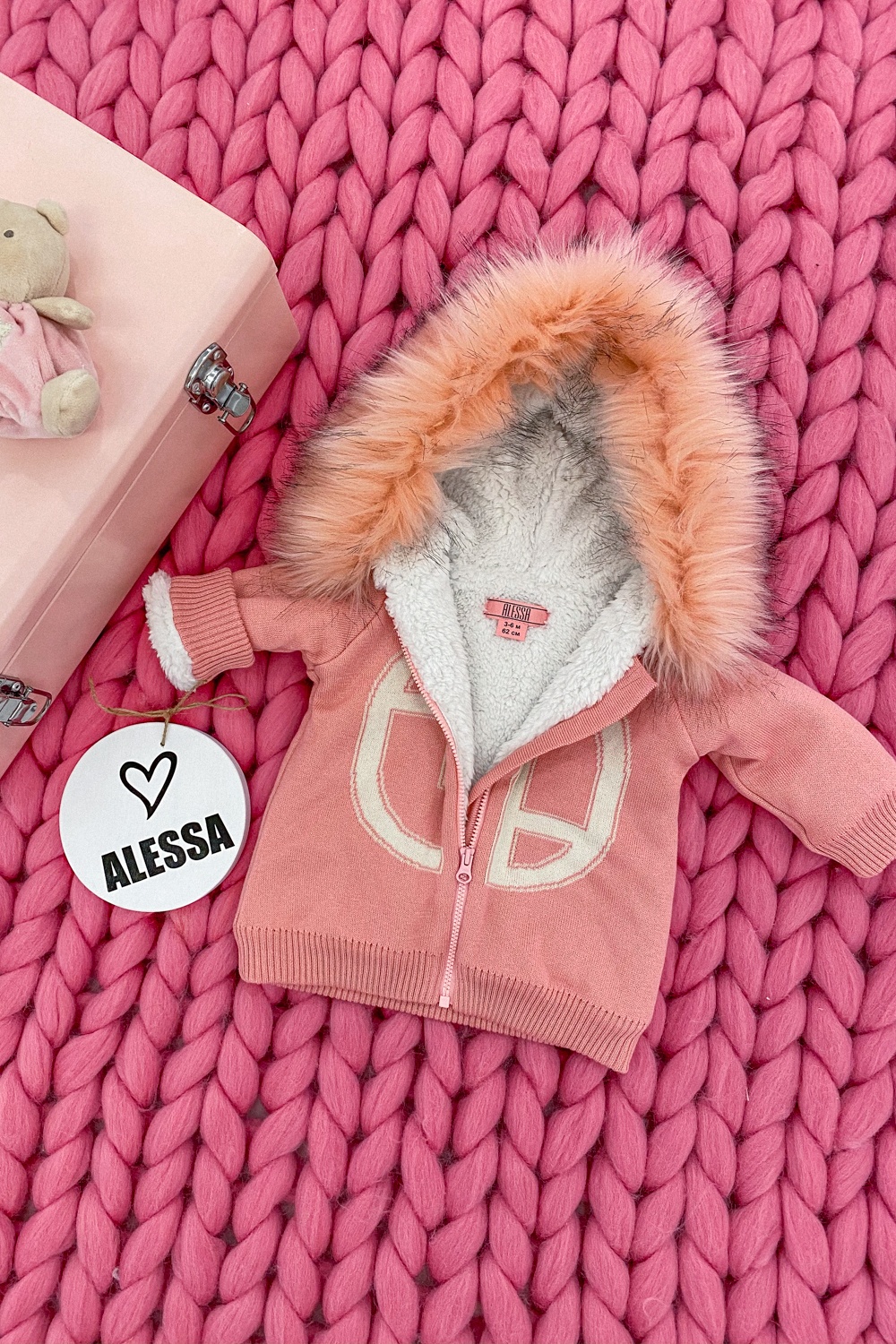 Alessa mini Πλεκτό Μπουφάν - pink - Εικόνα 11