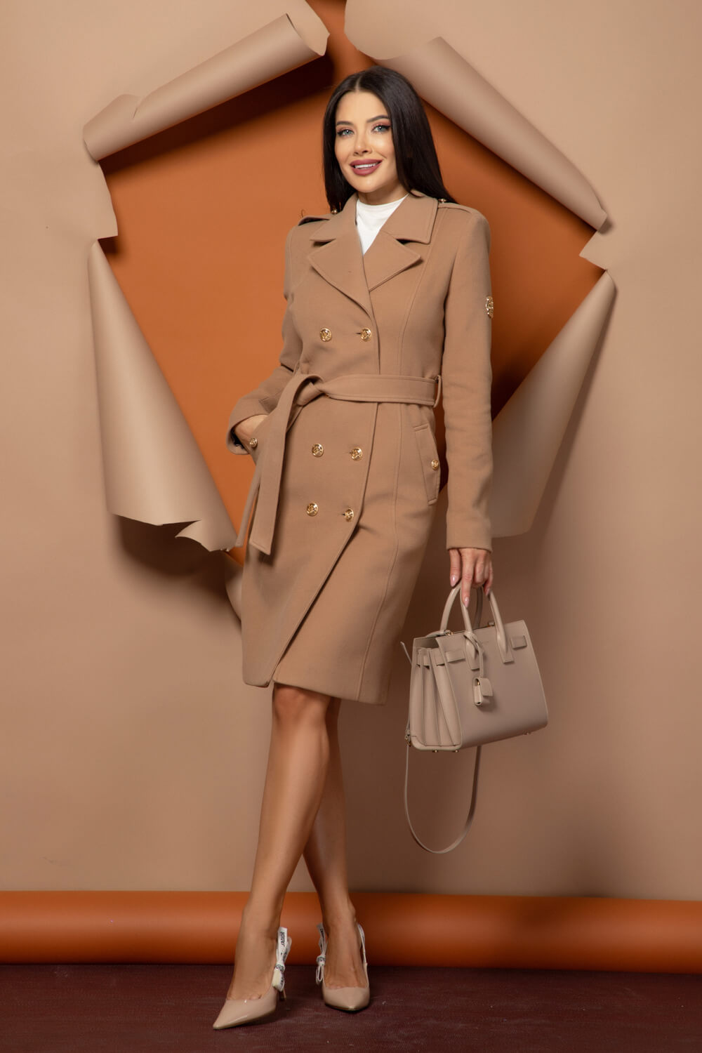 Chic Catch Παλτό Με Μαλλί -  Brown - Εικόνα 63