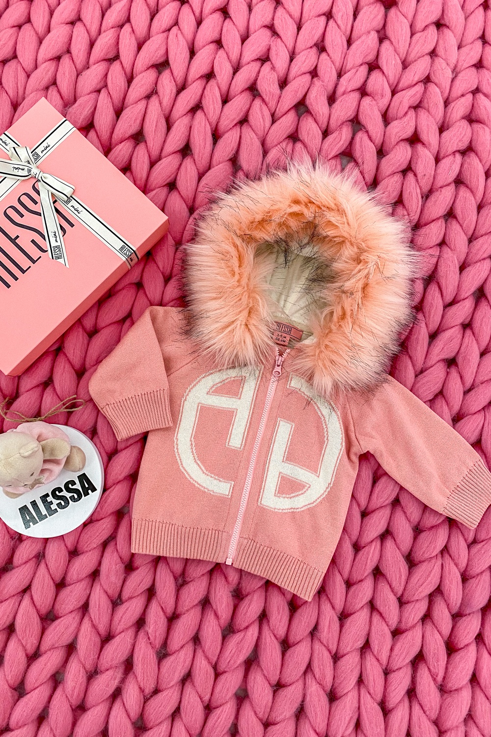 Alessa mini Πλεκτή Ζακέτα Με Λογότυπο - pink - Εικόνα 10