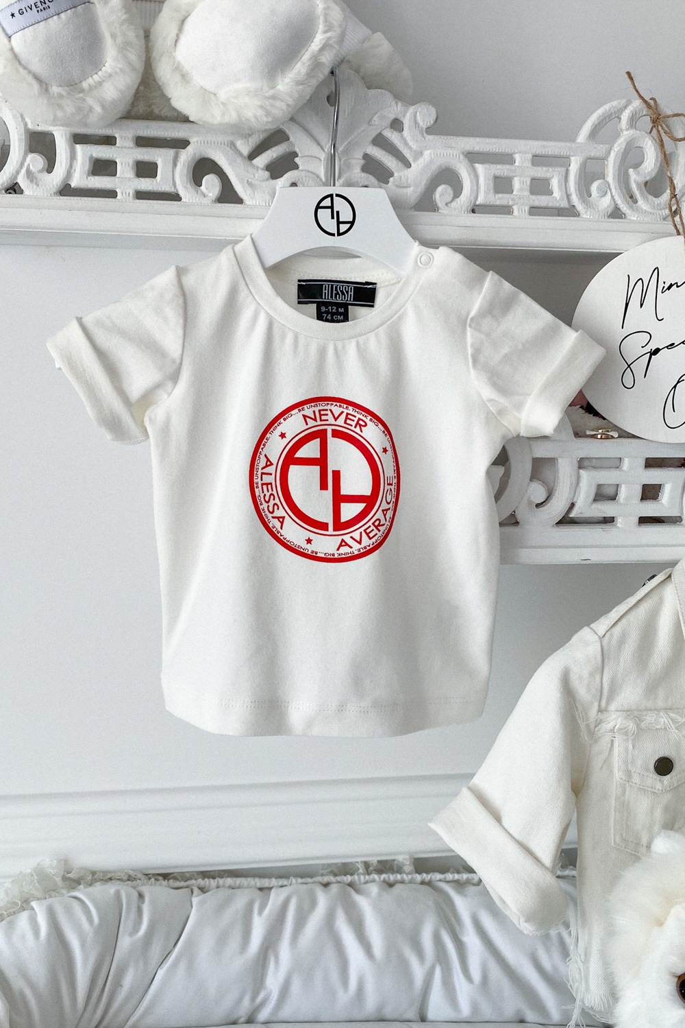 Alessa Red logo mini t-shirt - εκρού - Εικόνα 11