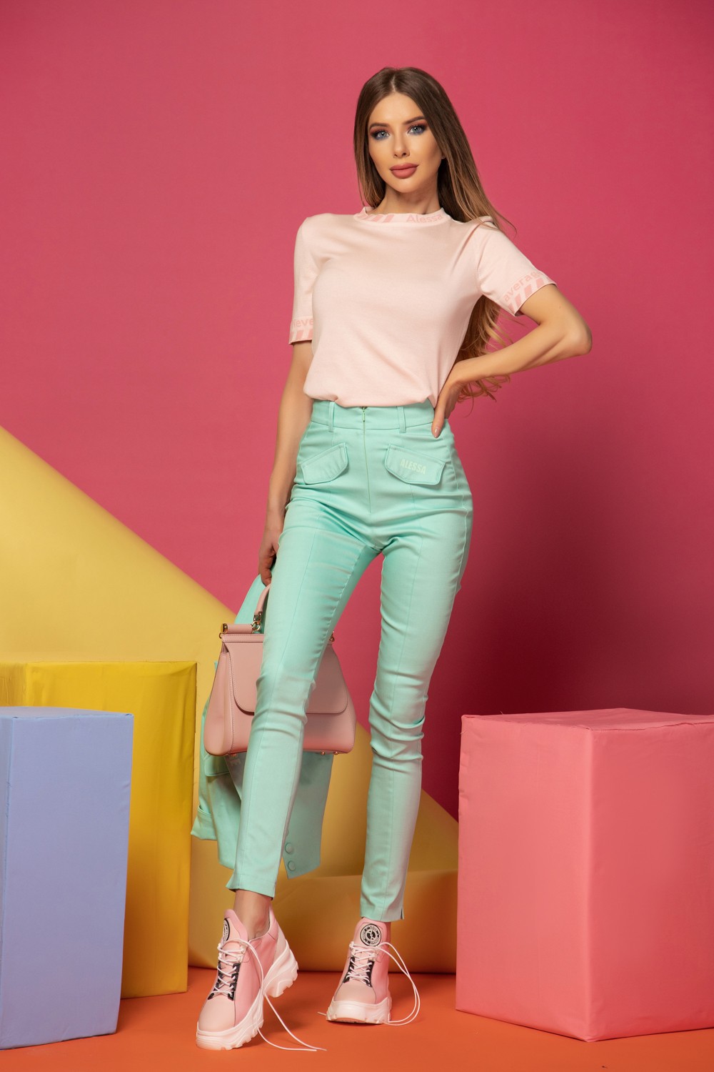 Message me First Μπλουζάκι Από Λεπτή Πλέξη - Sweet Pink - Εικόνα 13
