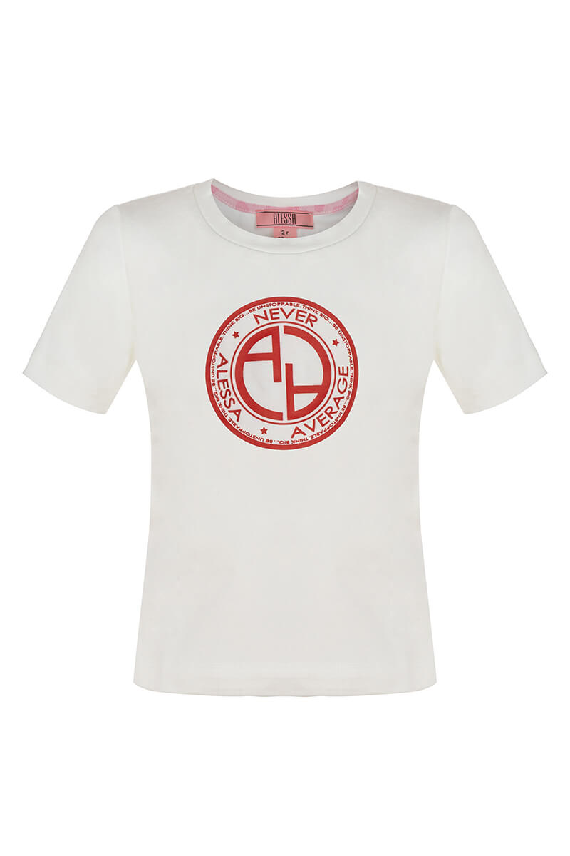 Alessa Red logo mini t-shirt - εκρού - Εικόνα 16