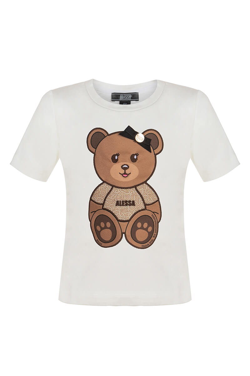 Alessa Bear Mini T-Shirt - Εκρού - Εικόνα 12