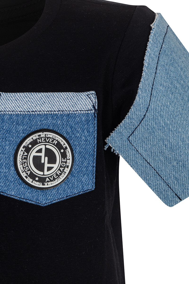 Alessa Mini Denim T-Shirt - Μαύρο - Εικόνα 8