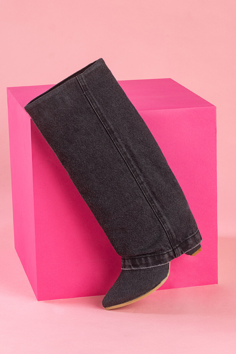 Strut Perfection Μπότες - Black Denim - Εικόνα 6