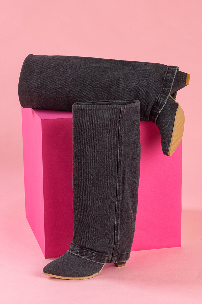 Strut Perfection Μπότες - Black Denim - Εικόνα 8
