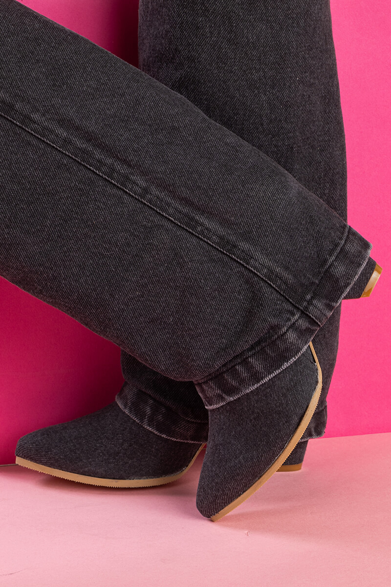Strut Perfection Μπότες - Black Denim - Εικόνα 7
