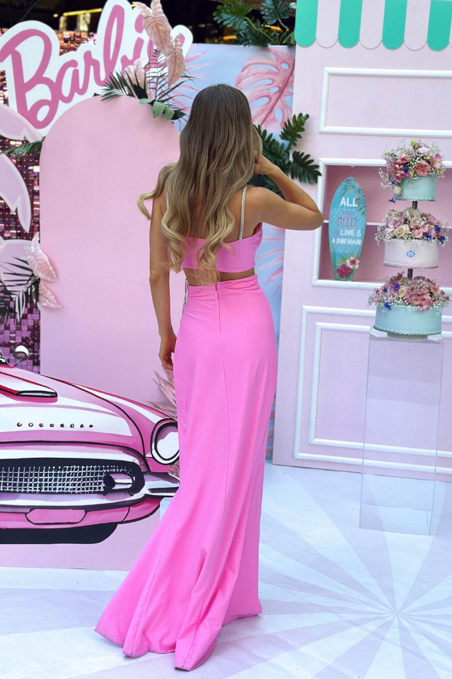 Sizzle Chic Μακρύ Φόρεμα Από Δύο Κομμάτια - Pink - Εικόνα 6