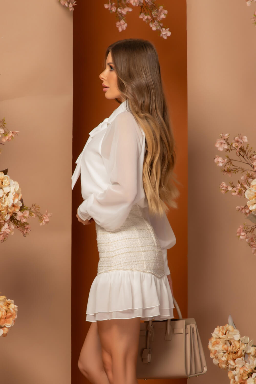Parisian Perfection  Μπλούζα από σιφόν - Ecru - Εικόνα 14
