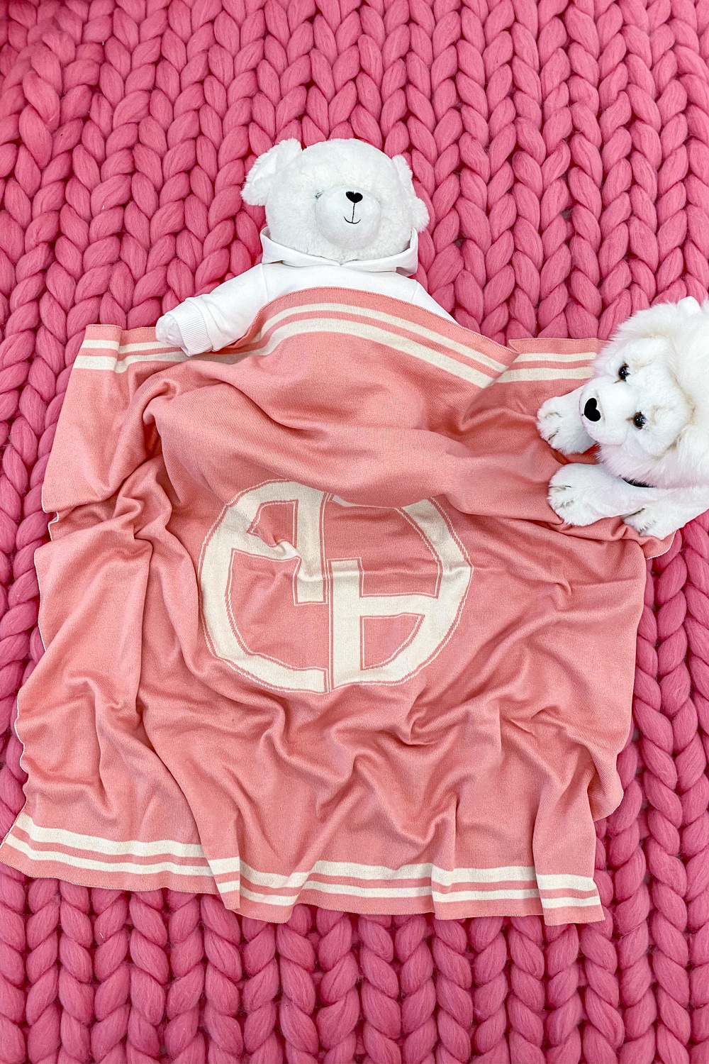 Alessa mini Πλεκτή Κουβέρτα Με Λογότυπο - pink - Εικόνα 8