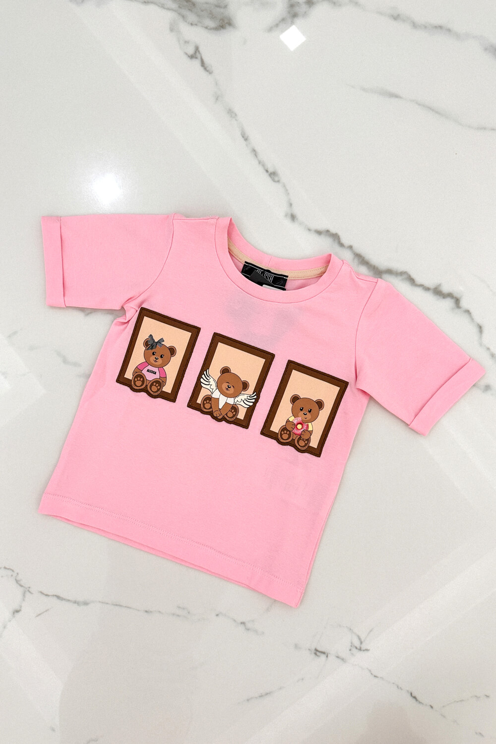 Bear Hug Mini T-Shirt Από Βαμβάκι - Pink - Εικόνα 16