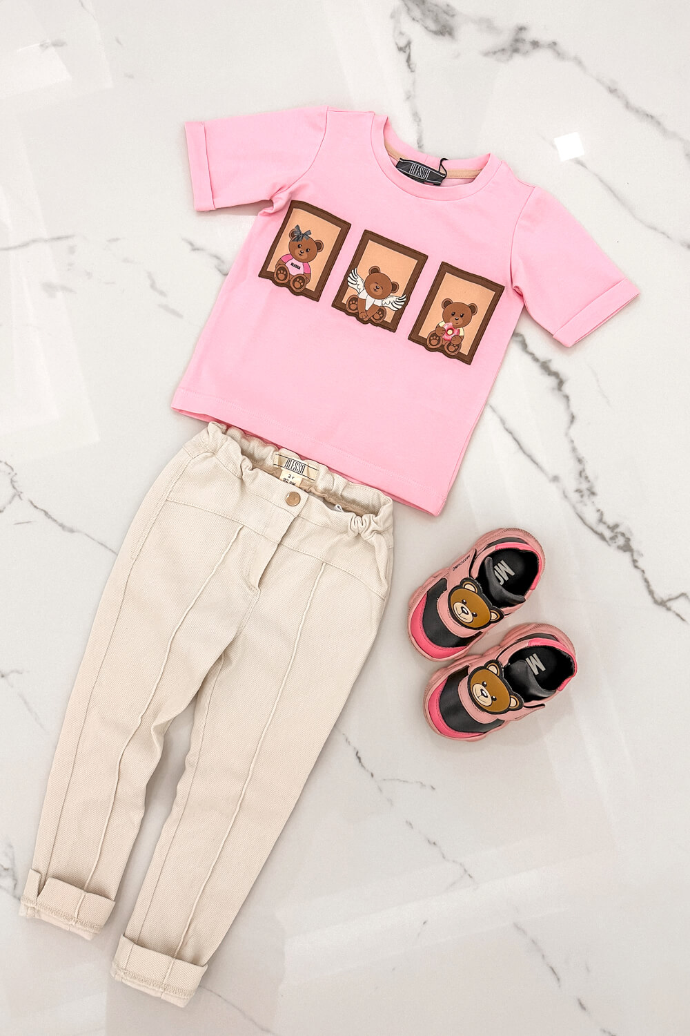 Bear Hug Mini T-Shirt Από Βαμβάκι - Pink - Εικόνα 10