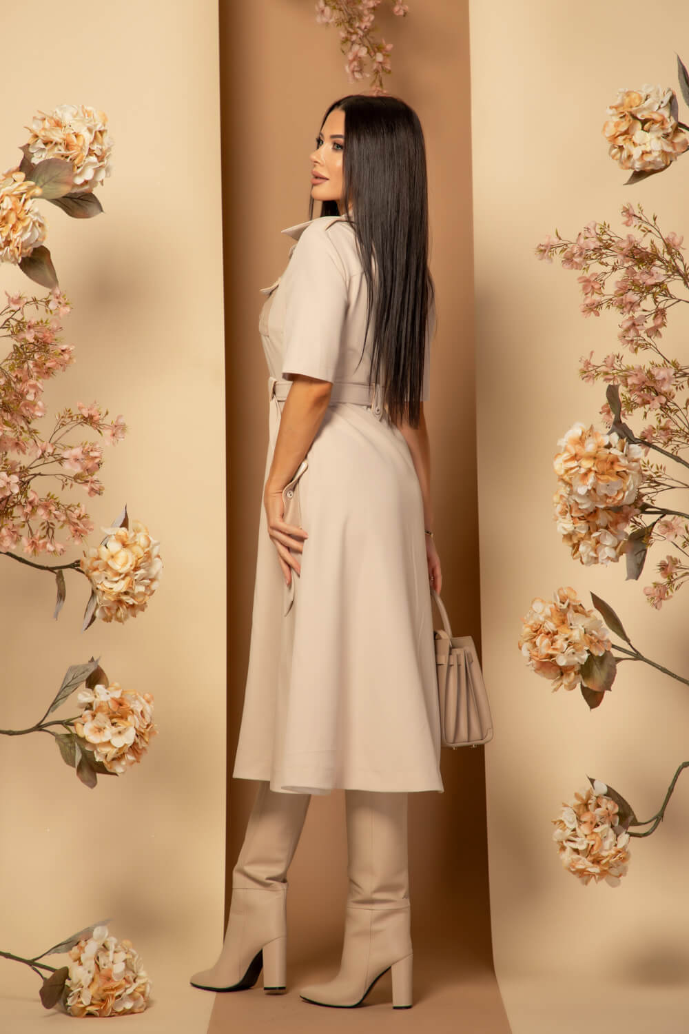 Elevated Essentials Φόρεμα-καμπαρντίνα - Soft Beige - Εικόνα 16