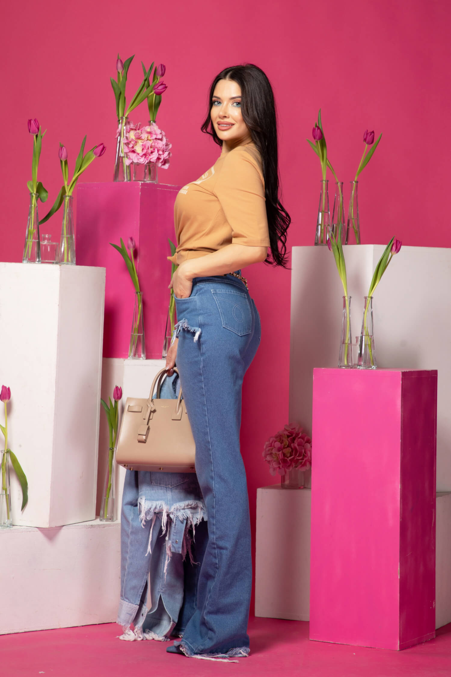 Street Style Star T-Shirt Από Βαμβάκι - Mocha - Εικόνα 19