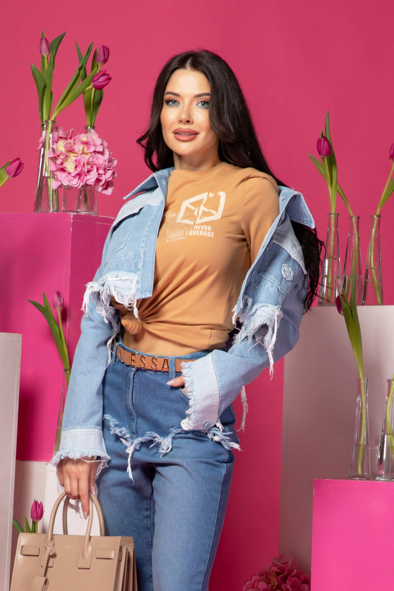 Street Style Star T-Shirt Από Βαμβάκι - Mocha - Εικόνα 13