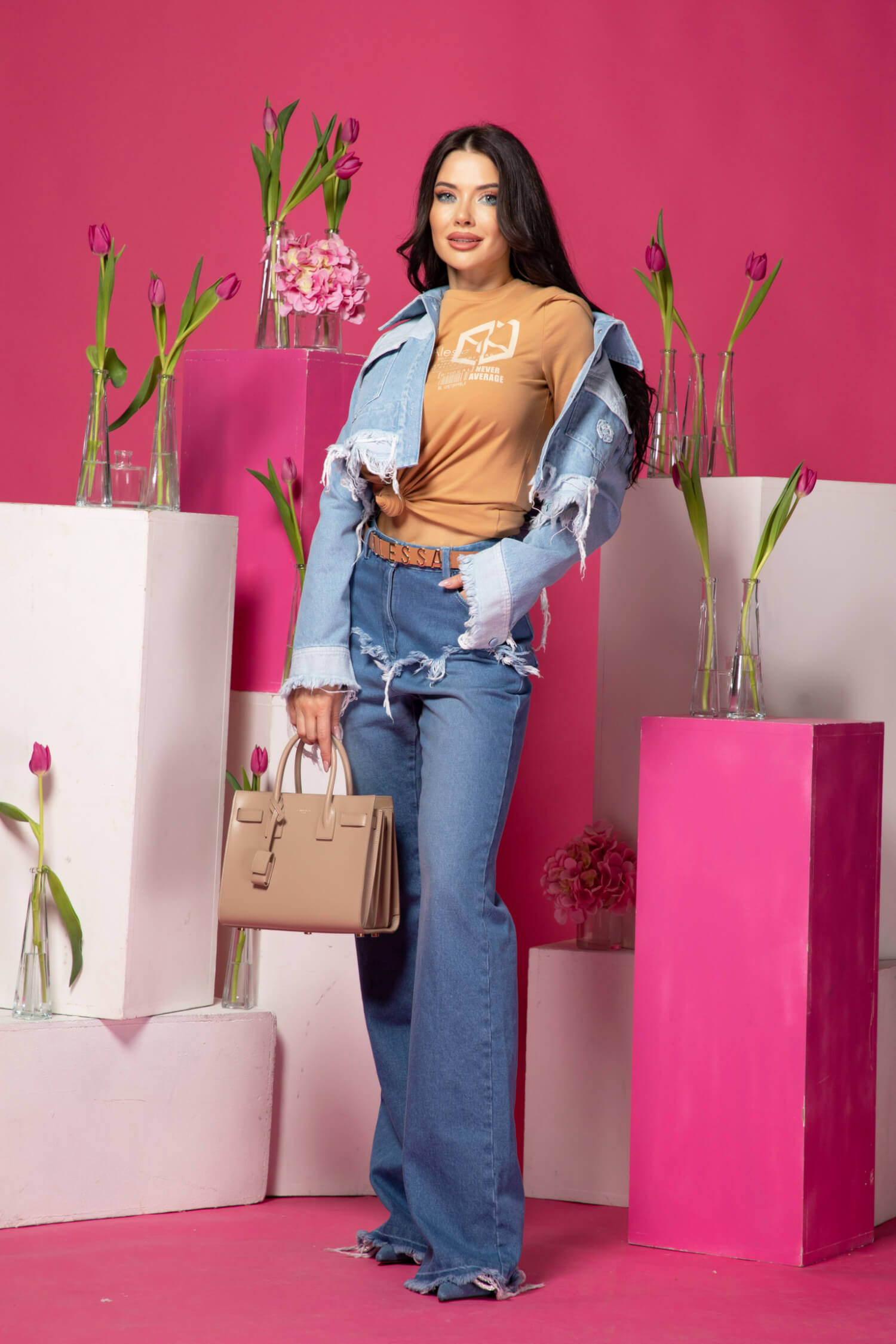 Street Style Star T-Shirt Από Βαμβάκι - Mocha - Εικόνα 14