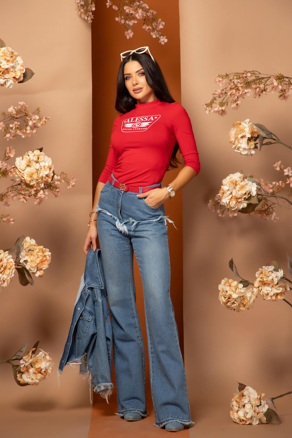 Stylish Everyday Μπλούζα Με 3/4 Μανίκι - Red - Εικόνα 9