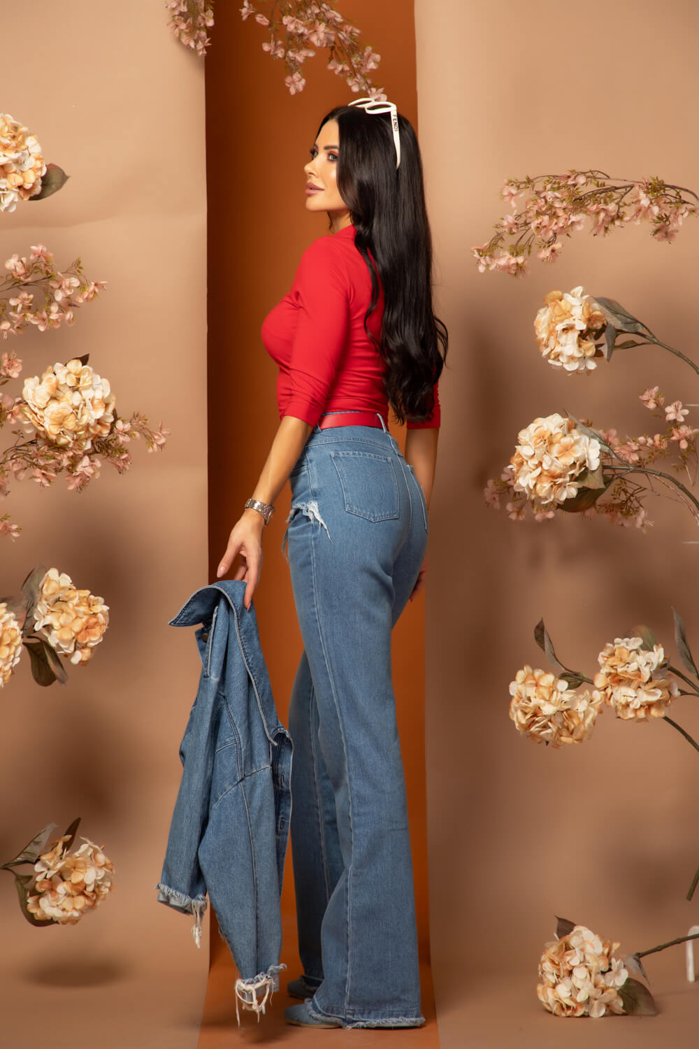 Stylish Everyday Μπλούζα Με 3/4 Μανίκι - Red - Εικόνα 8
