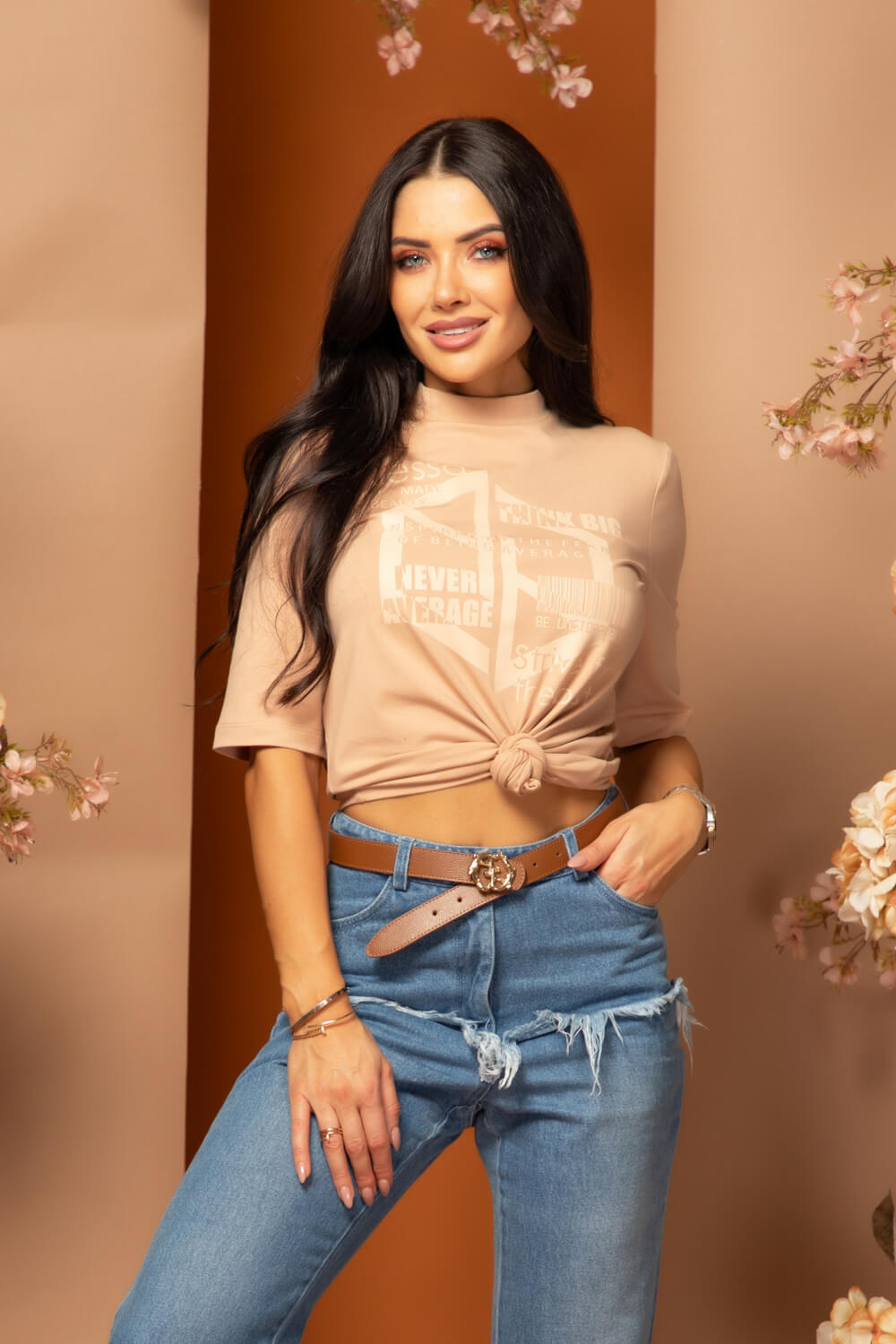 Demure Dynasty T-Shirt Από Βαμβάκι - Nude - Εικόνα 12