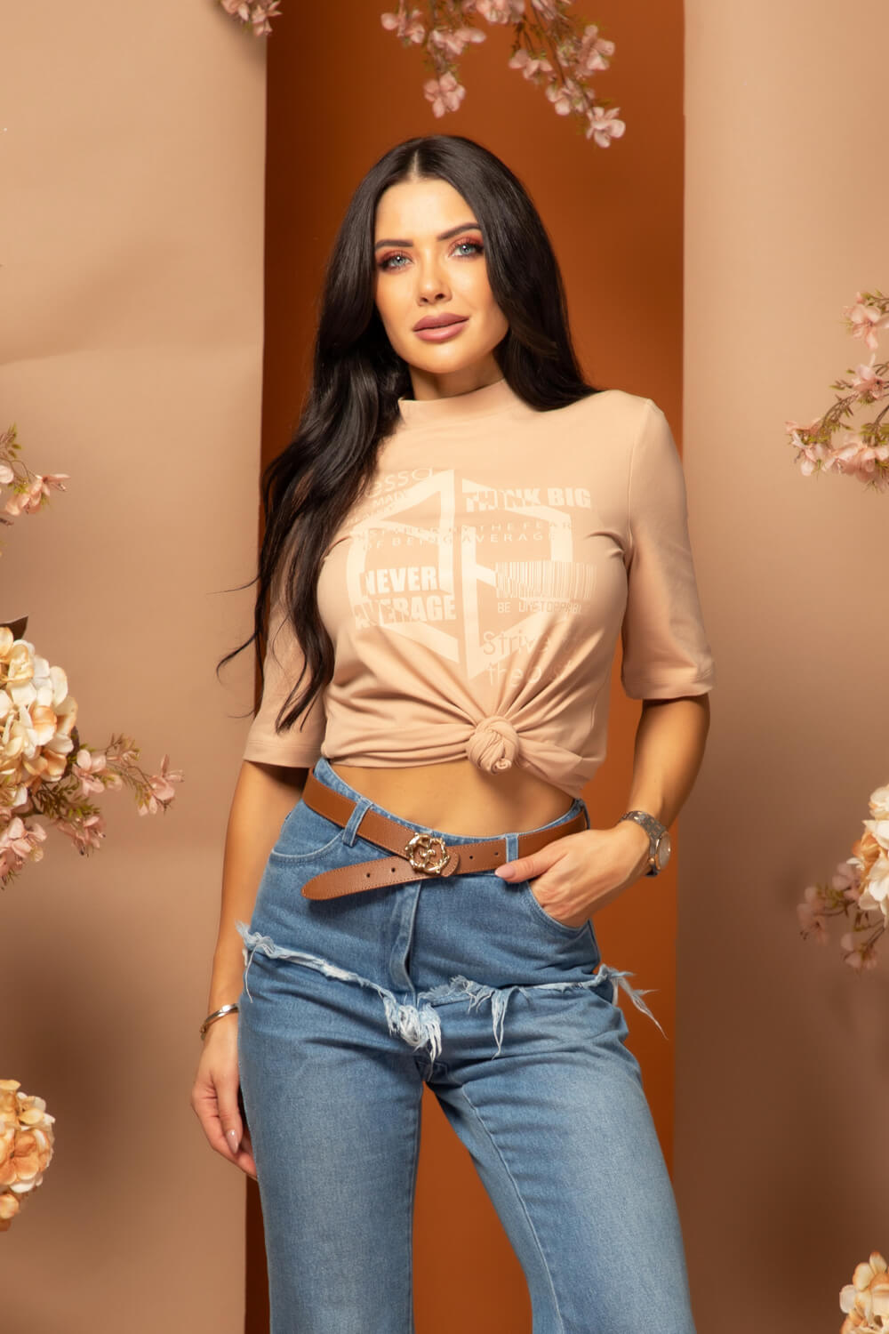 Demure Dynasty T-Shirt Από Βαμβάκι - Nude - Εικόνα 9