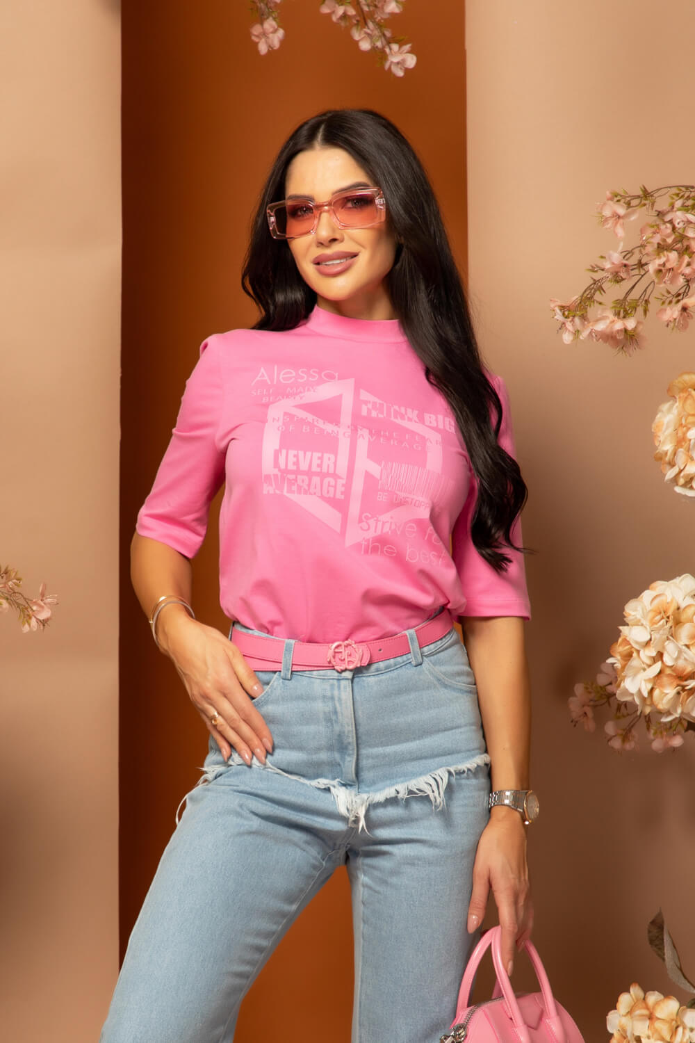 Demure Dynasty T-Shirt Από Βαμβάκι - Pink - Εικόνα 12