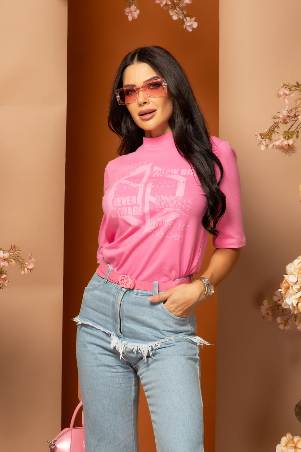 Demure Dynasty T-Shirt Από Βαμβάκι - Pink - Εικόνα 9