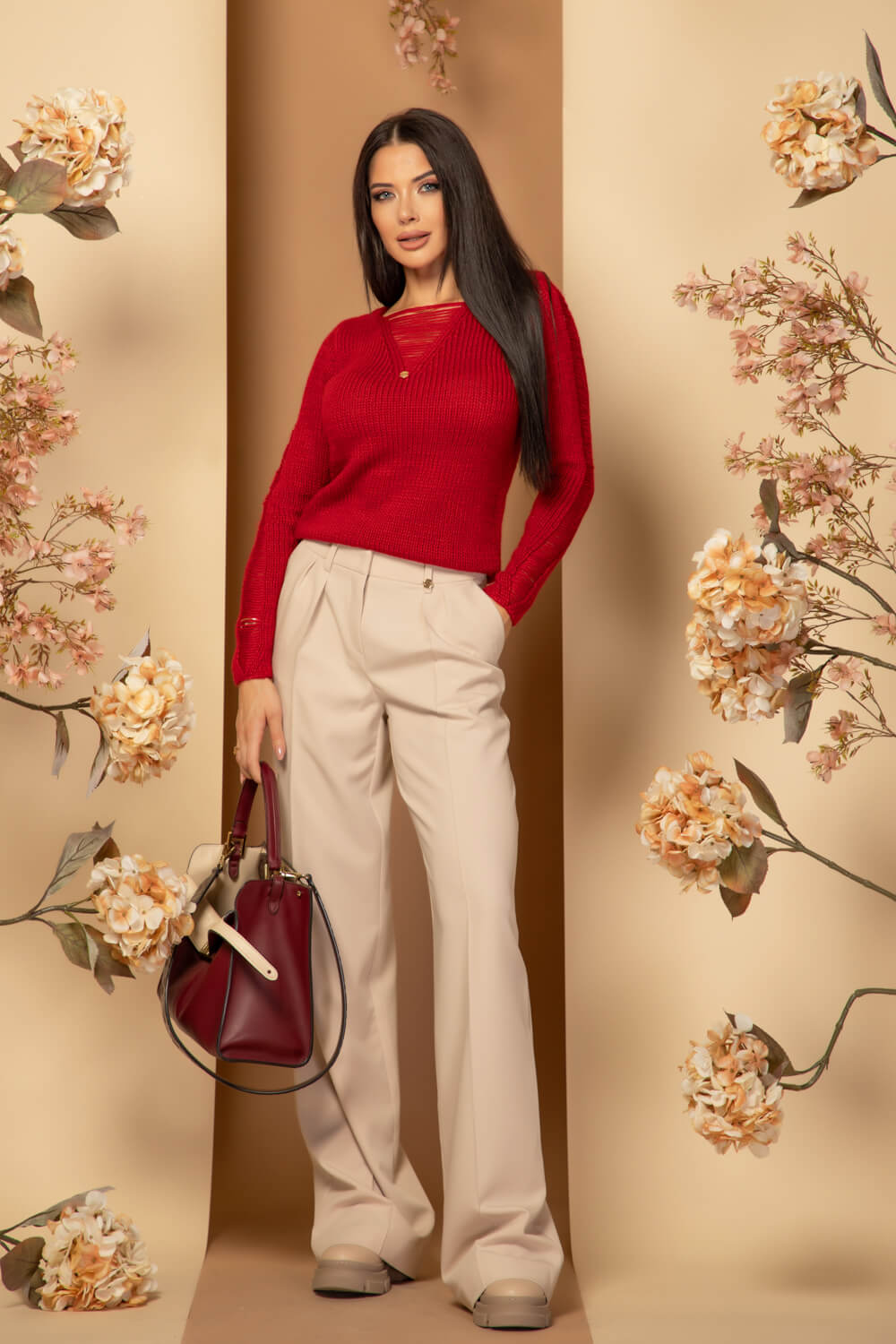 Urban Threads Μάλλινο Πουλόβερ - Red - Εικόνα 14