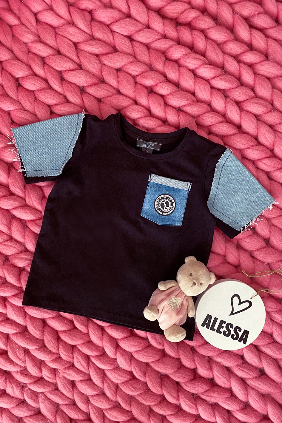 Alessa Mini Denim T-Shirt - Μαύρο - Εικόνα 9