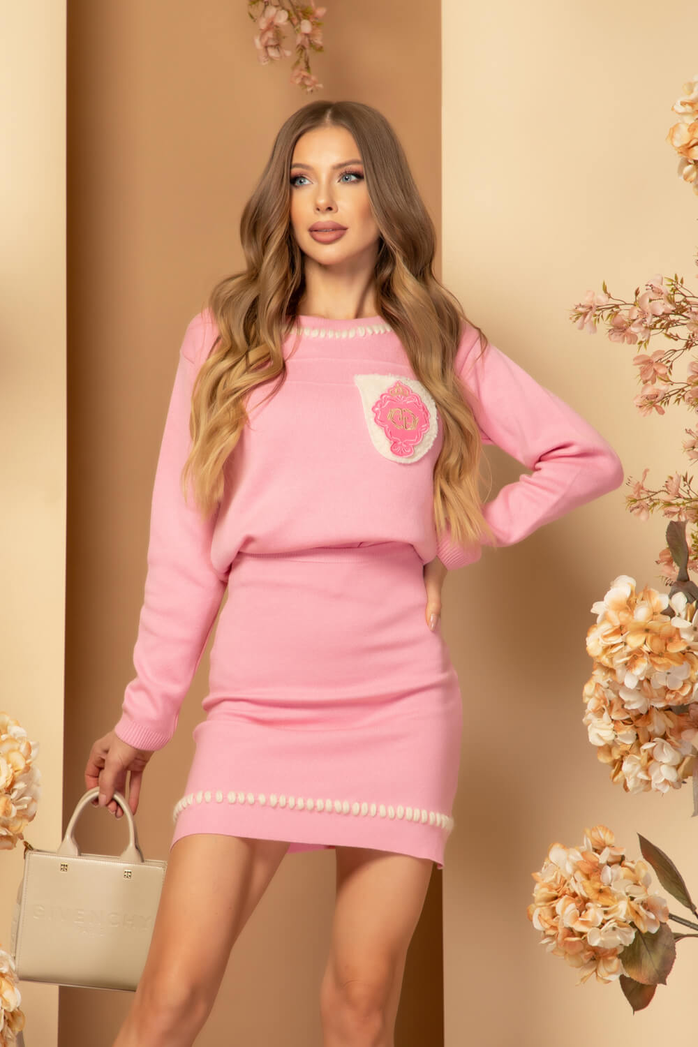 Cityscape Cozy Handmade Πλεκτό Πουλόβερ - Pink - Εικόνα 19