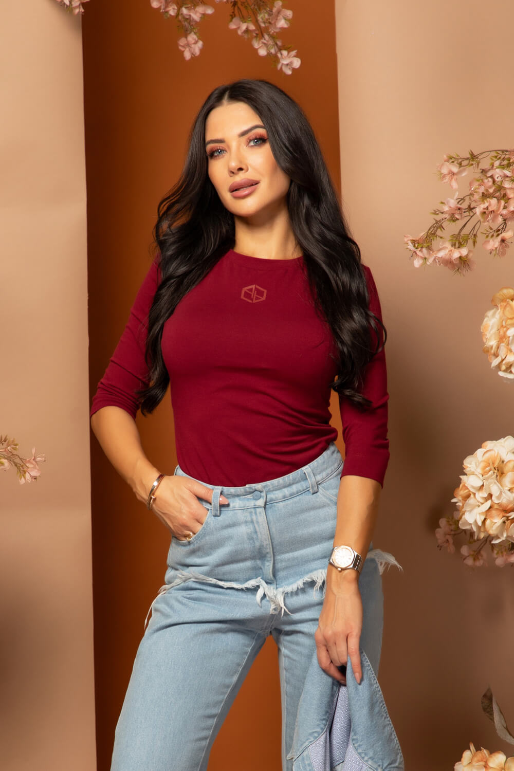 Flawless Flow Μπλούζα Με 3/4 Μανίκι - Burgundy - Εικόνα 14