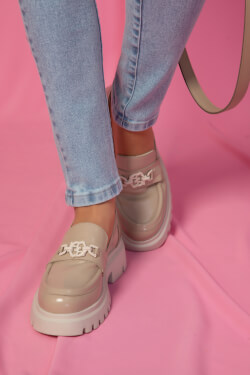 Luxury Step Loafers Λουστρίνι - Nude