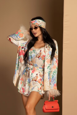 Sunset Sensation Πουκάμισο Με Φυσικά Φτερά