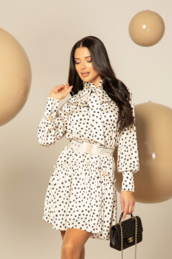 Playful Elegance Ruffles Φόρεμα Με Αποσπώμενη Ζώνη