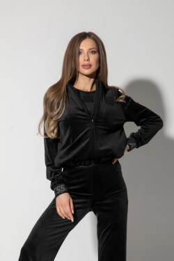 Plush Energy Βελούδινο Φούτερ - Black